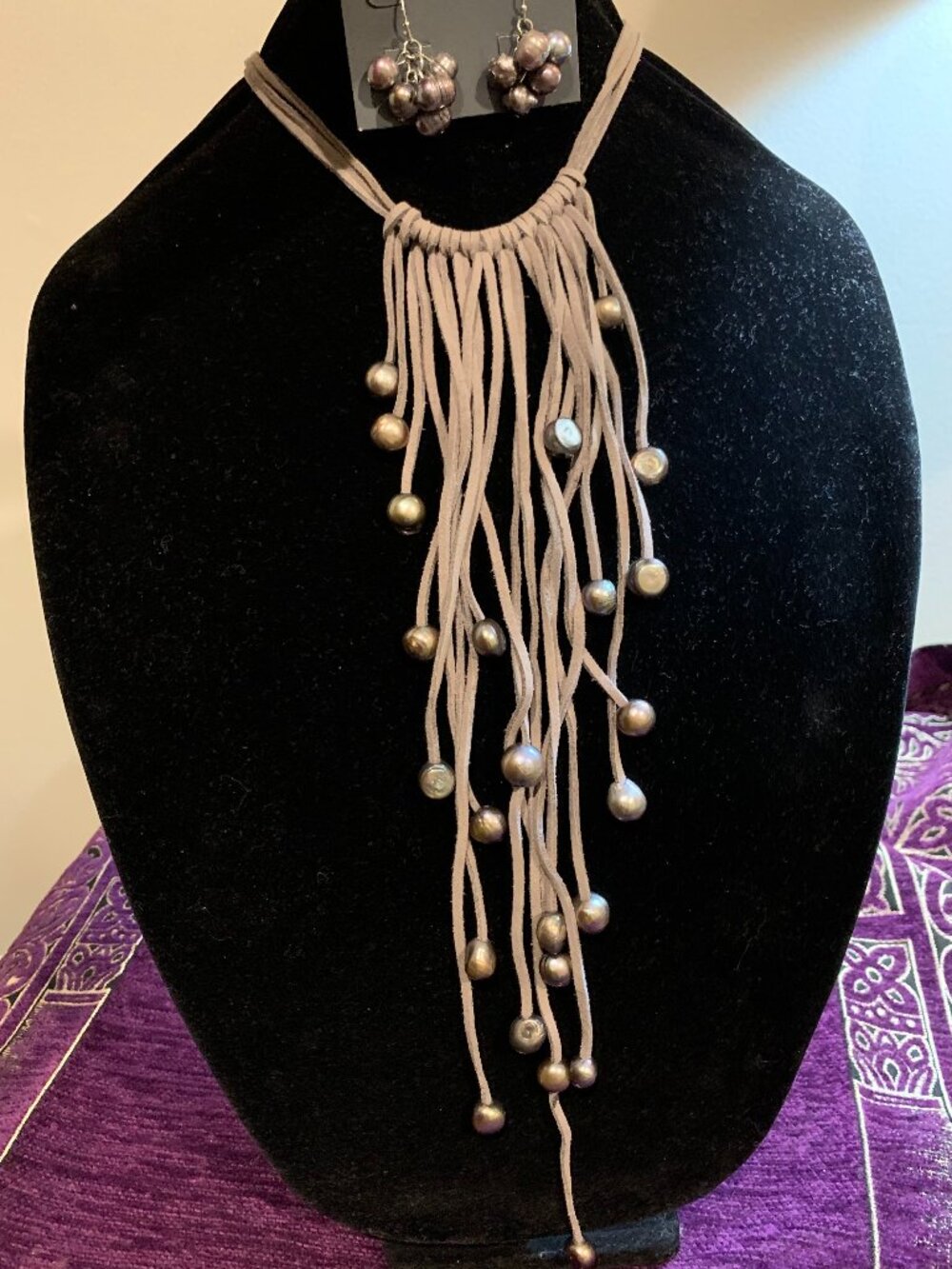 Fringe Necklace and Earring Set